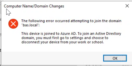 Fix Device Is Joined To Azure Ad While Adding Device To Domain