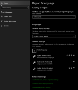 Change your Windows display language in Windows 10.
