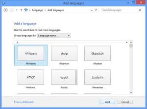 Language in Windows 7 and 8.1.