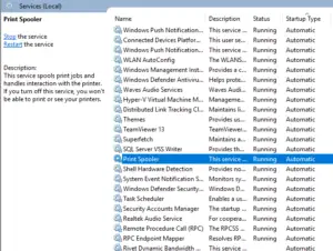 'Unable to remove Print driver. The specified printer driver is currently in use.'