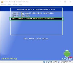 How to install Android in VB.