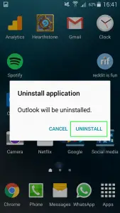 The button to uninstall Outlook is now no longer grayed out. The button to uninstall Outlook is now no longer grayed out.