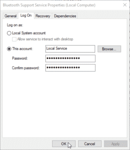 Bluetooth could not connect, try again later
