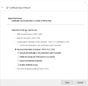 Back up your file encryption certificate and key.