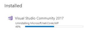 "Please update Visual Studio Installer before proceeding." ...before uninstalling Visual Studio.