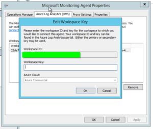 FIX: "The agent could not authenticate with the Microsoft Operations Management Suite service. Please check that the Workspace Key is correct."