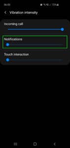 How to turn on sound for calls and vibration off for notifications in Android.