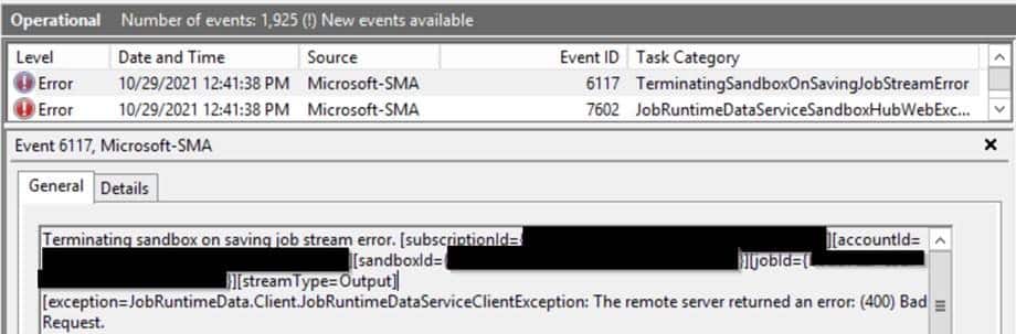 Job Suspended in azure Automation troubleshooting.