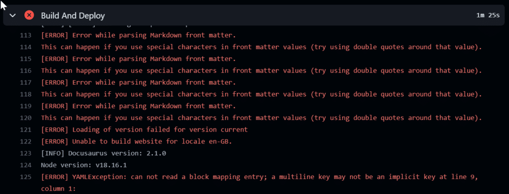 FIX: [ERROR] Error while parsing Markdown front matter