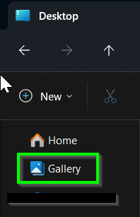 The Gallery still active in File Explorer in Windows 11